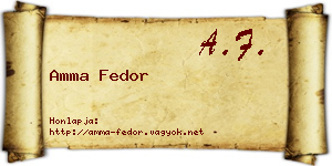 Amma Fedor névjegykártya